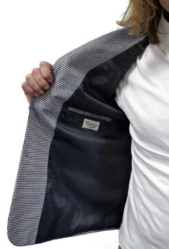 'Barrett' - Retro Mod Houndstooth Blazer By MADCAP -Fashionable Men's Clothing Store Barratt Blazer Jacket Madcap England Inner 89485.1666958540