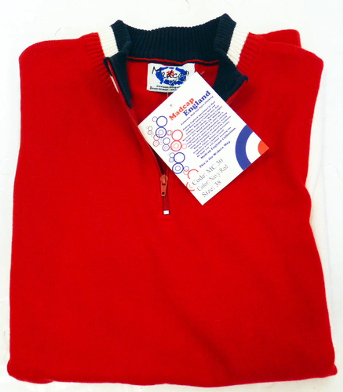 'Hi-Wheel' - Madcap Retro Mod Cycling Top RED/NAVY 4 'Hi-Wheel' - Madcap Retro Mod Cycling Top RED/NAVY - Image 4