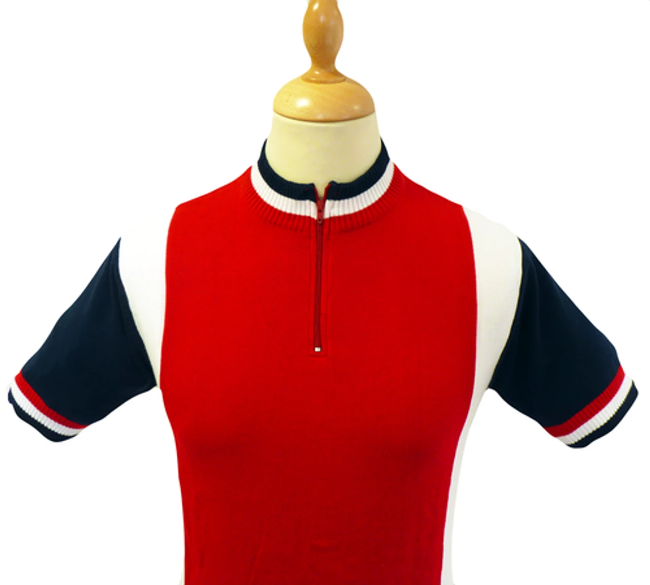 'Hi-Wheel' - Madcap Retro Mod Cycling Top RED/NAVY 2 'Hi-Wheel' - Madcap Retro Mod Cycling Top RED/NAVY - Image 2