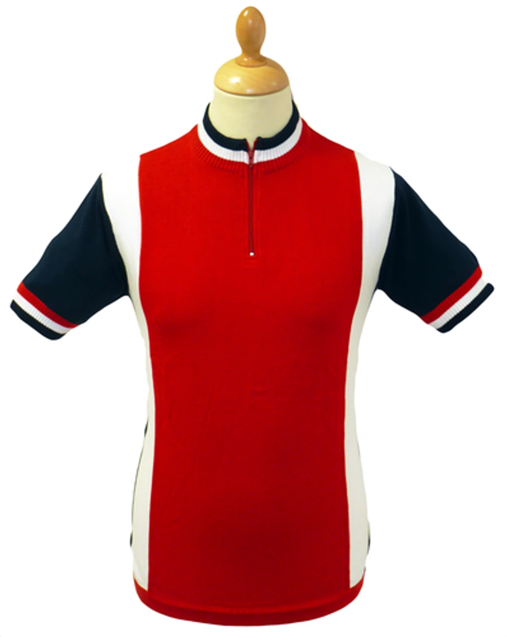 'Hi-Wheel' - Madcap Retro Mod Cycling Top RED/NAVY 1 'Hi-Wheel' - Madcap Retro Mod Cycling Top RED/NAVY