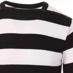 Jones 60s Mod Block Stripe Jumper W -Fashionable Men's Clothing Store Jones jumper black white 02 32890.1661338398 1
