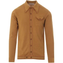 Crawdaddy Mod Micro Dash LS Polo R -Fashionable Men's Clothing Store LS crawdaddy tan 01 86595.1661270536 5