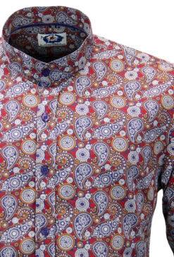 Indra 60s Mod Paisley Grandad Shirt -Fashionable Men's Clothing Store Madcap England Indra Shirt2 52258.1661338299