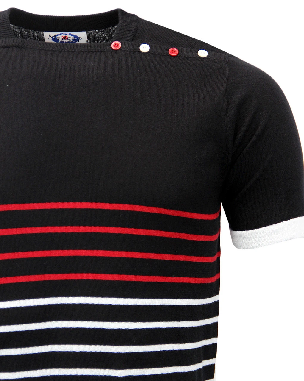 Memphis Retro 60s Mod Atom Neck Breton Jumper (N) 3 Memphis Retro 60s Mod Atom Neck Breton Jumper (N) - Image 3