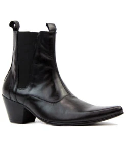 Outlaw Mod Cuban Chelsea Boots (BL) -Fashionable Men's Clothing Store Madcap England Outlaw Leather Black1 99117.1661338531 1