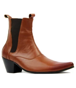 Outlaw Mod Cuban Chelsea Boots (Br) 15 Outlaw Mod Cuban Chelsea Boots (Br) -Fashionable Men's Clothing Store Madcap England Outlaw Leather Tan 03774.1661338517