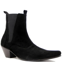Outlaw Mod Cuban Chelsea Boots (BL) -Fashionable Men's Clothing Store Madcap England Outlaw Suede Black6 59235.1661338503 1