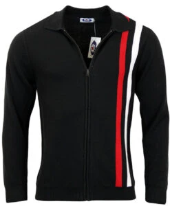 Speedway Mod Stripe Zip Cardigan B -Fashionable Men's Clothing Store Madcap England Speedway Black2 97642.1661273997