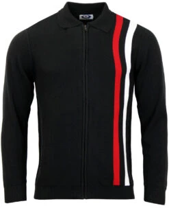 Speedway Mod Stripe Zip Cardigan R -Fashionable Men's Clothing Store Madcap England Speedway Black 63668.1661273995 1
