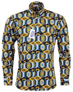 Sunrise Retro High Collar Mod Shirt -Fashionable Men's Clothing Store Madcap England Sunrise Shirt4 39825.1661338704