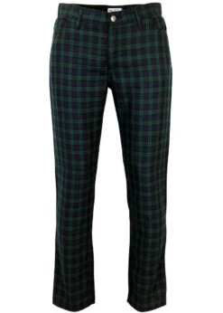Tartan Trews Retro Mod Trousers BR -Fashionable Men's Clothing Store Madcap England Tartan Trew Green1 04810.1661273649 2