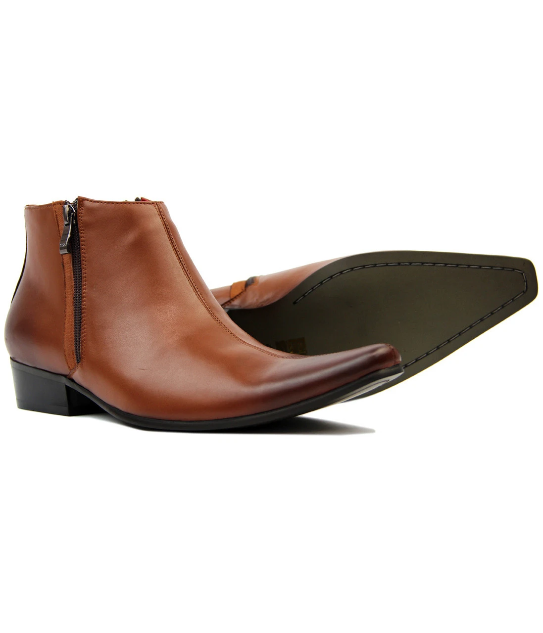 Thunderbolt MADCAP Chisel Toe Chelsea Boots (Br) 3 Thunderbolt MADCAP Chisel Toe Chelsea Boots (Br) - Image 3
