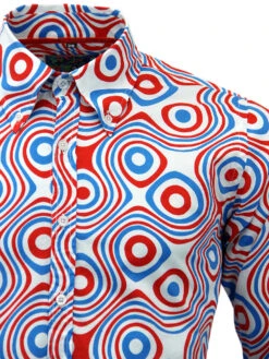 Trip Op Art Mod Big Collar Shirt RL -Fashionable Men's Clothing Store Madcap England Trip Op Art WRB2 67895.1661271740