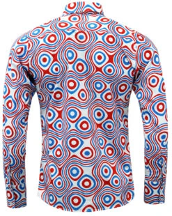 Trip Op Art Mod Big Collar Shirt RL -Fashionable Men's Clothing Store Madcap England Trip Op Art WRB3 88930.1661271739