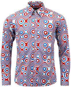 Trip Op Art Mod Big Collar Shirt BR -Fashionable Men's Clothing Store Madcap England Trip Op Art WRB 90800.1661271737 1