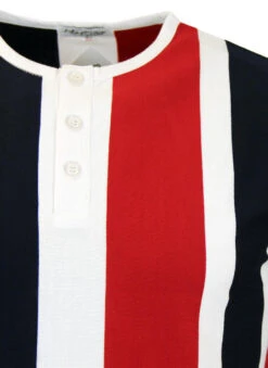 Winston S/S Mod Stripe Grandad Top -Fashionable Men's Clothing Store Madcap England Winston Top3 06982.1661274115