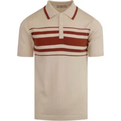 Aftershock 60s Mod Stripe Knit Polo -Fashionable Men's Clothing Store Madcap england aftermath knitted polo birch1 01764.1661267026
