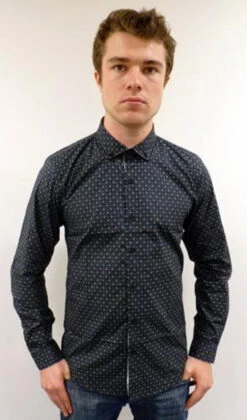 MADCAP 'Clapton' Mens Mod Round Collar Shirt (B) -Fashionable Men's Clothing Store Madcap England Mens Mod Shirt B6 97403.1666958143