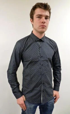 MADCAP 'Clapton' Mens Mod Round Collar Shirt (B) -Fashionable Men's Clothing Store Madcap England Mens Mod Shirt B7 32428.1666958135