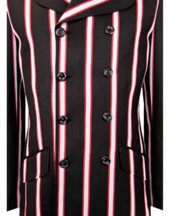 Howl MADCAP Double Breasted Retro Stripe Blazer 28 Howl MADCAP Double Breasted Retro Stripe Blazer -Fashionable Men's Clothing Store Madcap Howl Black Blazer4 35783.1661272657