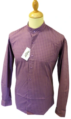 Byrd MADCAP Mens Retro Mod Mandarin Collar Shirt G -Fashionable Men's Clothing Store Madcap Mod Mandrin Collar Shirt P4 03551.1666957726