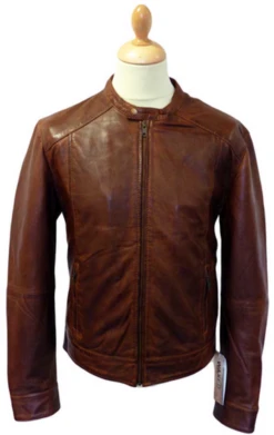 Harper Retro Indie Leather Jacket -Fashionable Men's Clothing Store Madcap Rebel Racer Jacket Brn41 98118.1666957533