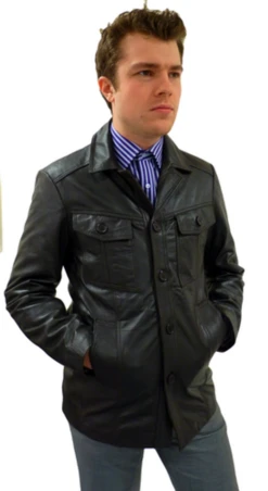 West 1 Gibson Retro Leather Jacket By MADCAP (Bl) -Fashionable Men's Clothing Store Madcap West One Retro Leather JktB1 04643.1666957961