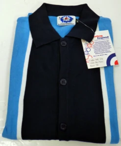 'Marriott' - Madcap Mens Retro Mod Polo Cardigan B -Fashionable Men's Clothing Store Marriott Polo Blue1 73478.1666957401