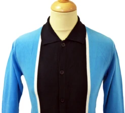 'Marriott' - Madcap Mens Retro Mod Polo Cardigan B -Fashionable Men's Clothing Store Marriott Polo Blue5 99634.1666957396