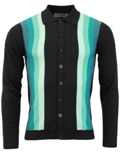 Blake Mod Gradient Stripe Polo B/T -Fashionable Men's Clothing Store blake polo cardigan black front 47160.1661269677 1