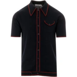 Crawdaddy Mod Micro Dash Knit Polo -Fashionable Men's Clothing Store crawdaddy navy 01 75501.1661270502