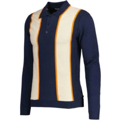 Junot Mod Waffle Stripe Knit Polo F -Fashionable Men's Clothing Store maadcap england junot popcorn waffle polo navy 2 66777.1668164091