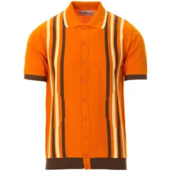 Shockwave Mod Stripe Knit Polo Top -Fashionable Men's Clothing Store madcaap england shockwave knitted polo dark cheddar 1 99884.1661262007 2