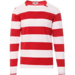 Ally Pally Mod Straight Neck Tee R -Fashionable Men's Clothing Store madcap ally pally red white 01 06168.1661261348
