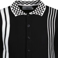 Charlie Ska Check Collar Polo Top B 18 Charlie Ska Check Collar Polo Top B -Fashionable Men's Clothing Store madcap charlie polo black detail 45764.1661260312 1