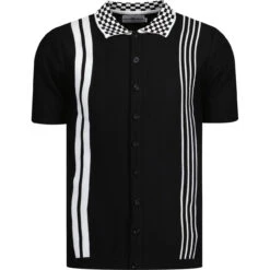 Charlie Ska Check Collar Polo Top B 14 Charlie Ska Check Collar Polo Top B -Fashionable Men's Clothing Store madcap charlie polo black front 71605.1661260308 1