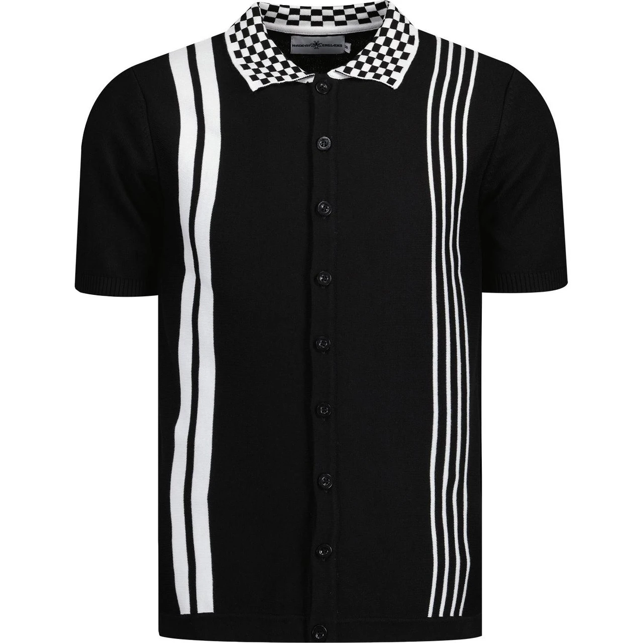 Charlie Ska Check Collar Polo Top B 3 Charlie Ska Check Collar Polo Top B - Image 3