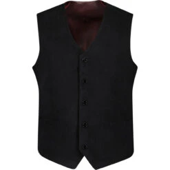 Manero Retro 70s Cord Waistcoat (B) -Fashionable Men's Clothing Store madcap cord waistcoat black front 75201.1661260465