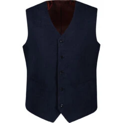 Manero Retro 70s Cord Waistcoat (R) -Fashionable Men's Clothing Store madcap cord waistcoat navy front 30995.1661260439 1