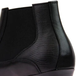 Enforcer Mod Cuban Chelsea Boots -Fashionable Men's Clothing Store madcap cuban heel boots black detail 88742.1661265405