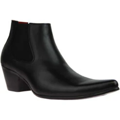 Enforcer Mod Cuban Chelsea Boots -Fashionable Men's Clothing Store madcap cuban heel boots black main 28676.1661265402