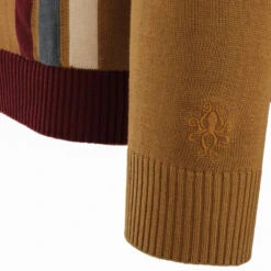 Blast Mod Stripe Polo Cardigan (FL) -Fashionable Men's Clothing Store madcap england blast polo cardigan fall leaf 2 68379.1661264808