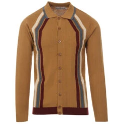 Blast Mod Stripe Polo Cardigan (F) -Fashionable Men's Clothing Store madcap england blast polo cardigan fall leaf 4 23233.1661264805 2