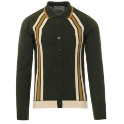 Blast Mod Stripe Polo Cardigan (F) -Fashionable Men's Clothing Store madcap england blast polo cardigan rosin 4 03690.1661264791 2