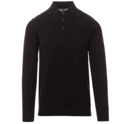 Brando 1960s Mod Knit Polo Top (GB) 32 Brando 1960s Mod Knit Polo Top (GB) -Fashionable Men's Clothing Store madcap england brando knitted polo black 3 98866.1661262460 7