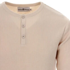 Caine Ribbed Grandad Top (Rosin) -Fashionable Men's Clothing Store madcap england caine ribbed grandad top birch 2 04293.1661261866 2