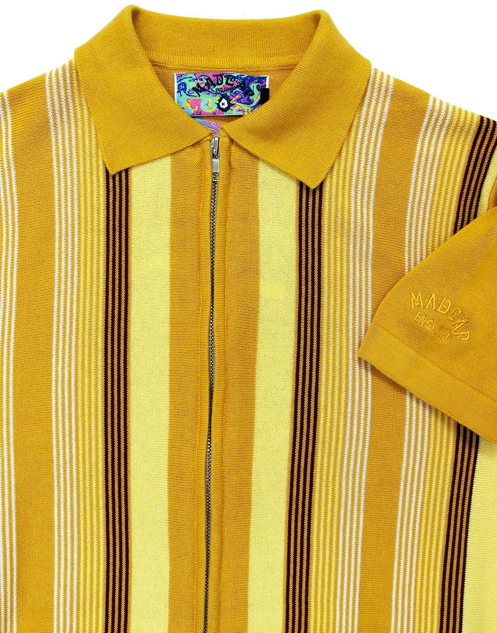 Capitol Mod Zip Through Stripe Polo 2 Capitol Mod Zip Through Stripe Polo - Image 2