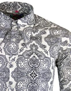 Capo 60s Paisley Spear Collar Shirt 10 Capo 60s Paisley Spear Collar Shirt -Fashionable Men's Clothing Store madcap england capo paisley shirt white 5 56517.1661270887