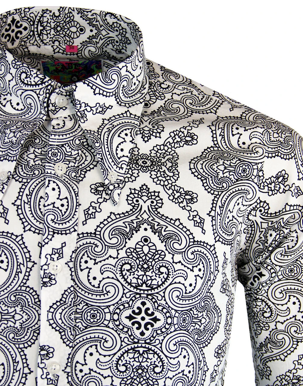 Capo 60s Paisley Spear Collar Shirt 5 Capo 60s Paisley Spear Collar Shirt - Image 5
