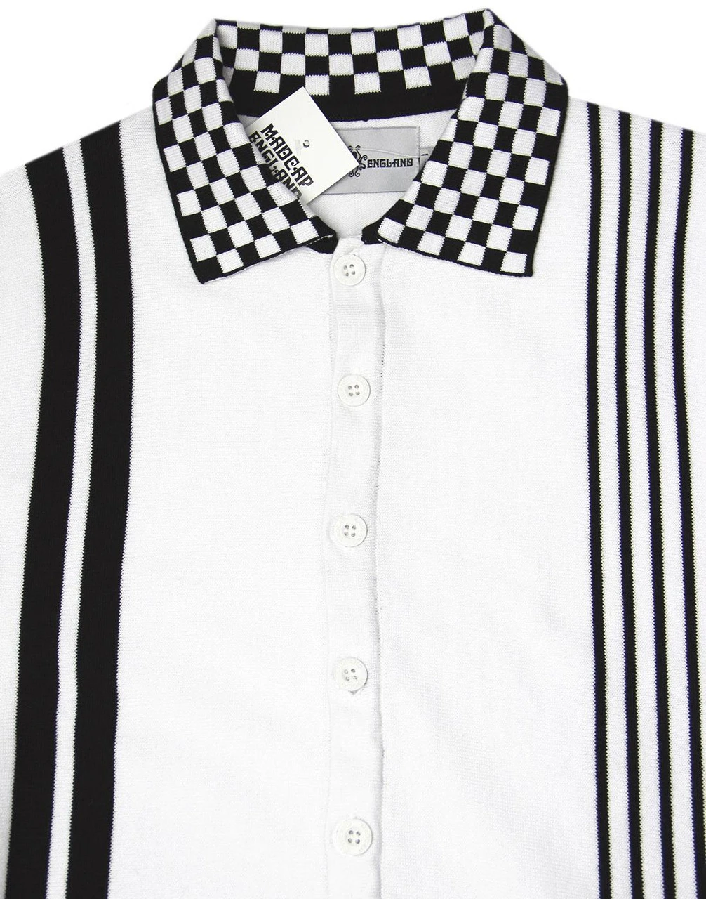 Charlie Ska Check Collar Polo Top B 2 Charlie Ska Check Collar Polo Top B - Image 2